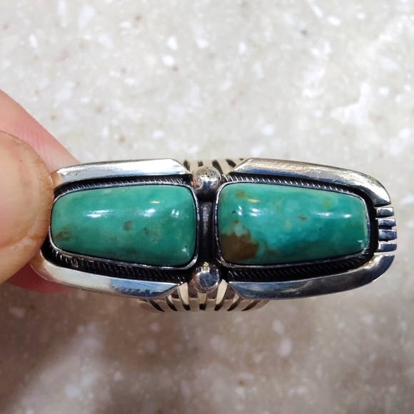 Paul Livingston Double Stoned Turquoise Ring Size 8 - Picture 3 of 8